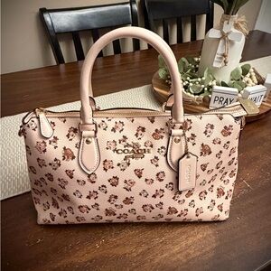 Coach Blush Pink Floral Print Satchel